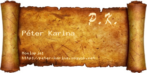 Péter Karina névjegykártya